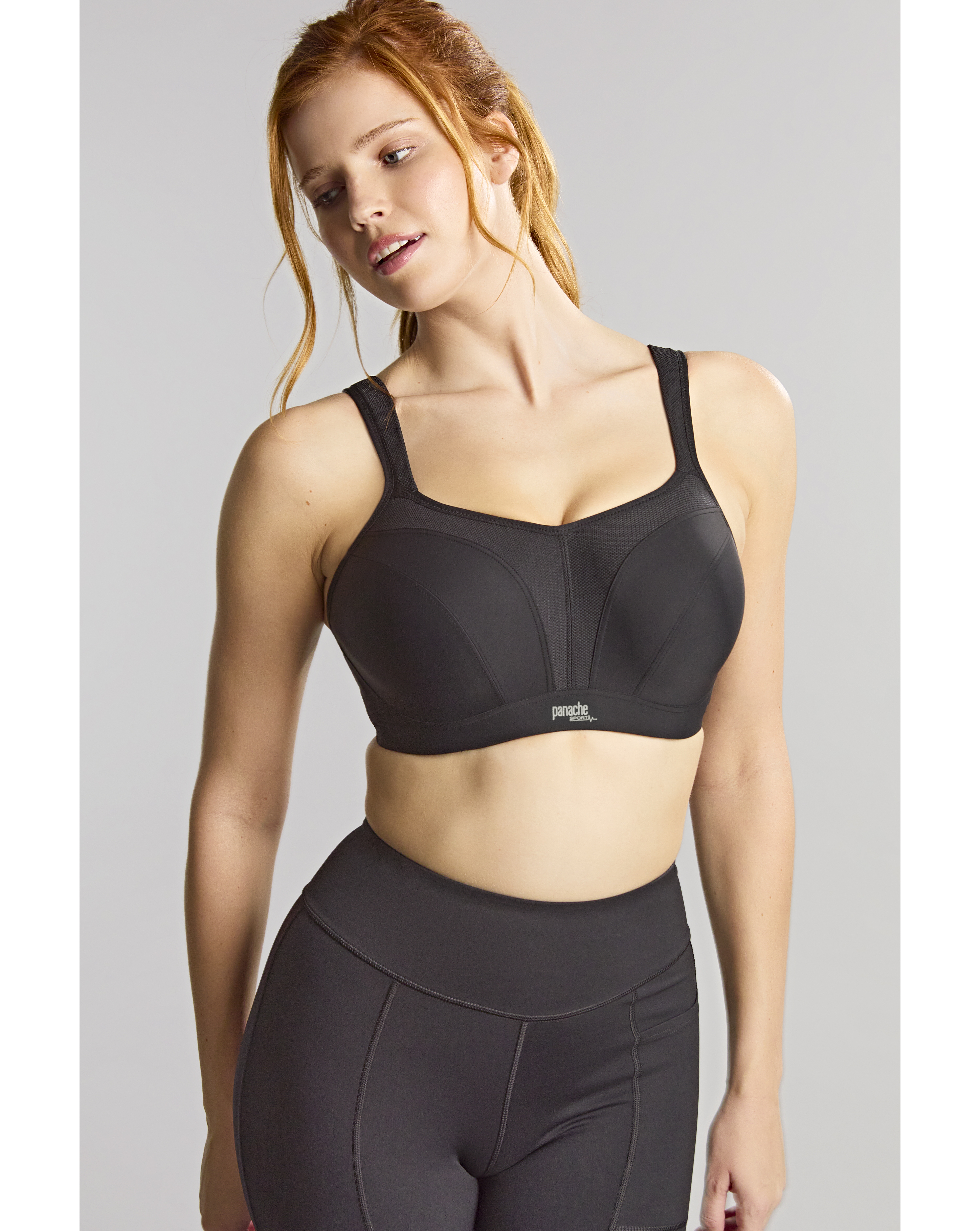 Panache Black Wired Power Sport Bra 34C